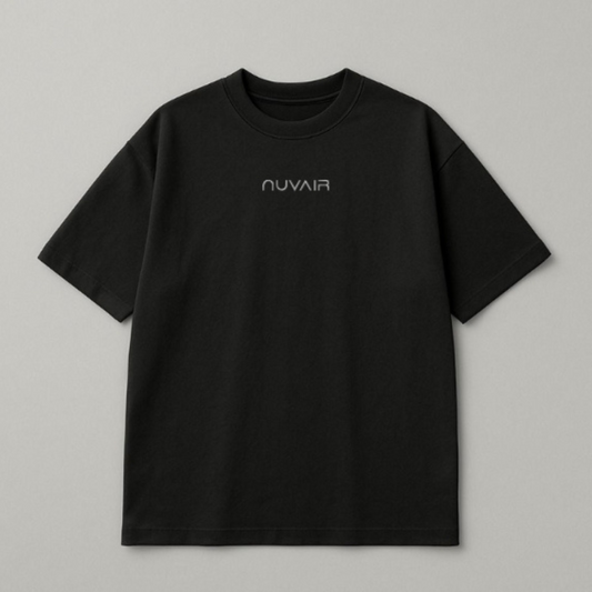 Nuvair Oversized Mysterious Tee – Black | Unisex