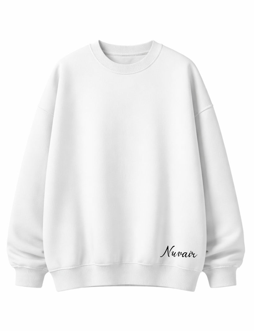 nuvair Dynasty White Crew Neck Oversized