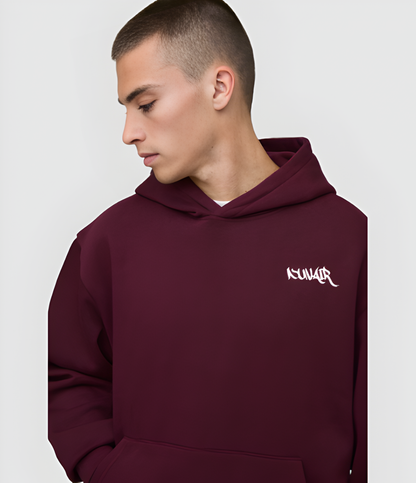 Dark Cherry Nuvair Basic Oversized Hoodie