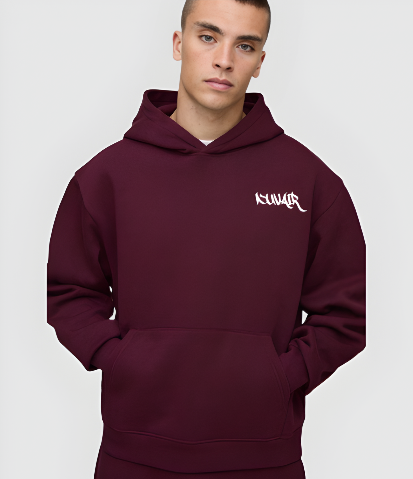 Dark Cherry Nuvair Basic Oversized Hoodie