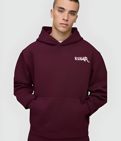 Dark Cherry Nuvair Basic Oversized Hoodie