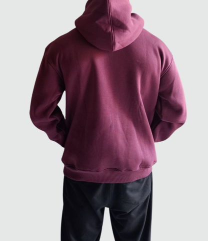 Dark Cherry Nuvair Basic Oversized Hoodie