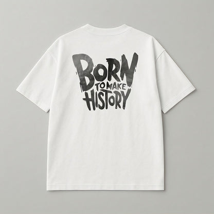 Nuvair Oversized Born To Make History Tee – White | Unisex