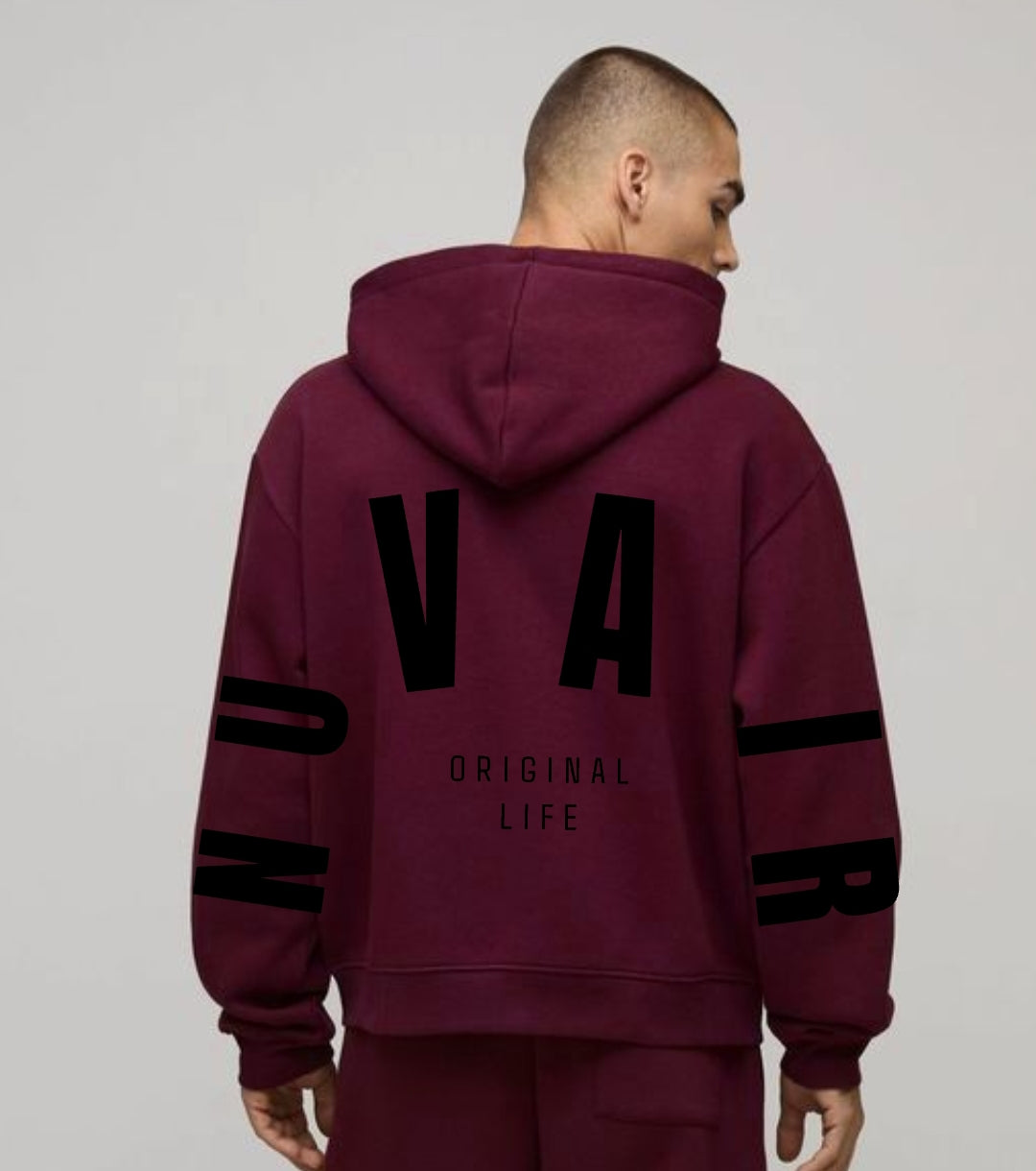 Nuvair original life Burgundy Oversized Hoodie