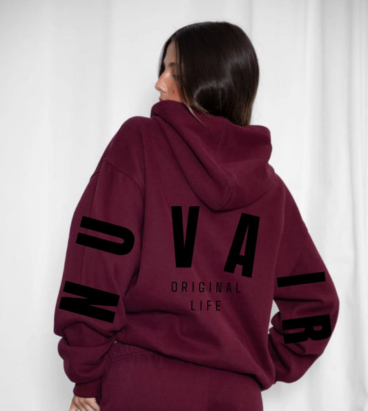 Nuvair original life Burgundy Oversized Hoodie