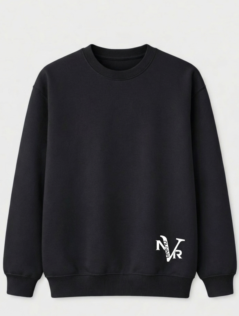 Basic nuvair Black Crew Neck Oversized
