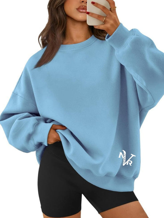 Basic nuvair Baby Blue Crew Neck Oversized