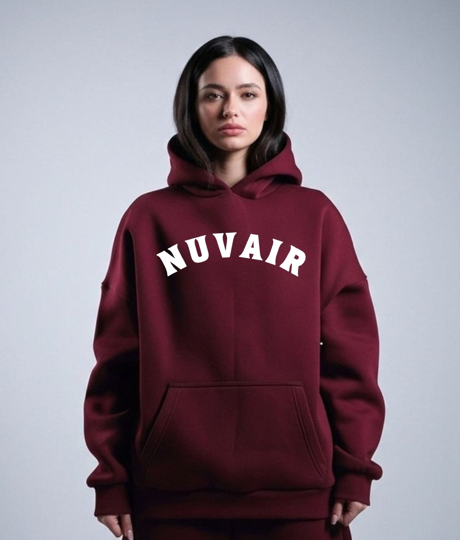 the way she wears it Burgundy Oversized Hoodie