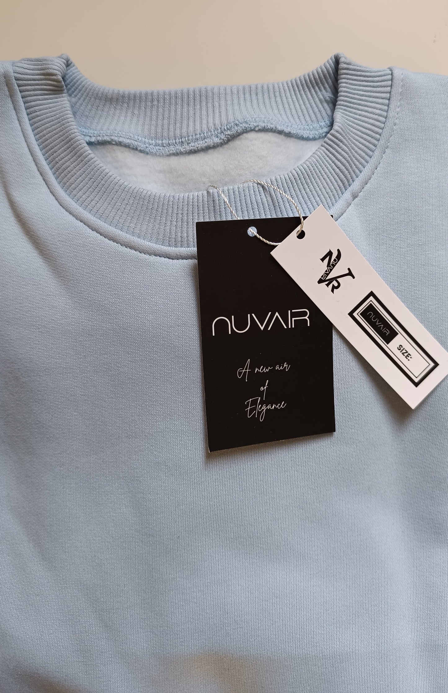 Basic nuvair Baby Blue Crew Neck Oversized