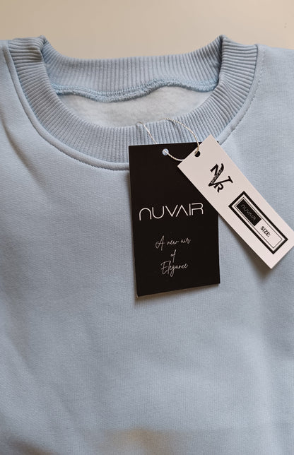 Basic nuvair Baby Blue Crew Neck Oversized