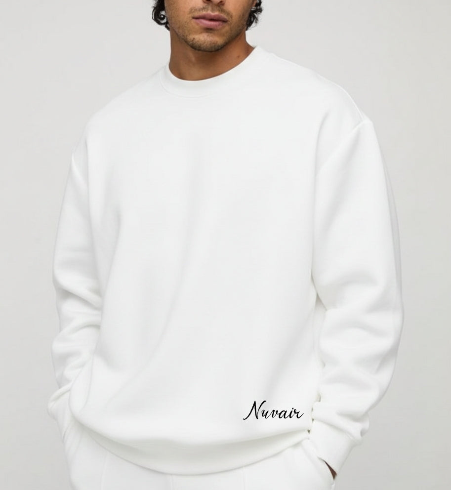nuvair Dynasty White Crew Neck Oversized