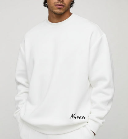 nuvair Dynasty White Crew Neck Oversized