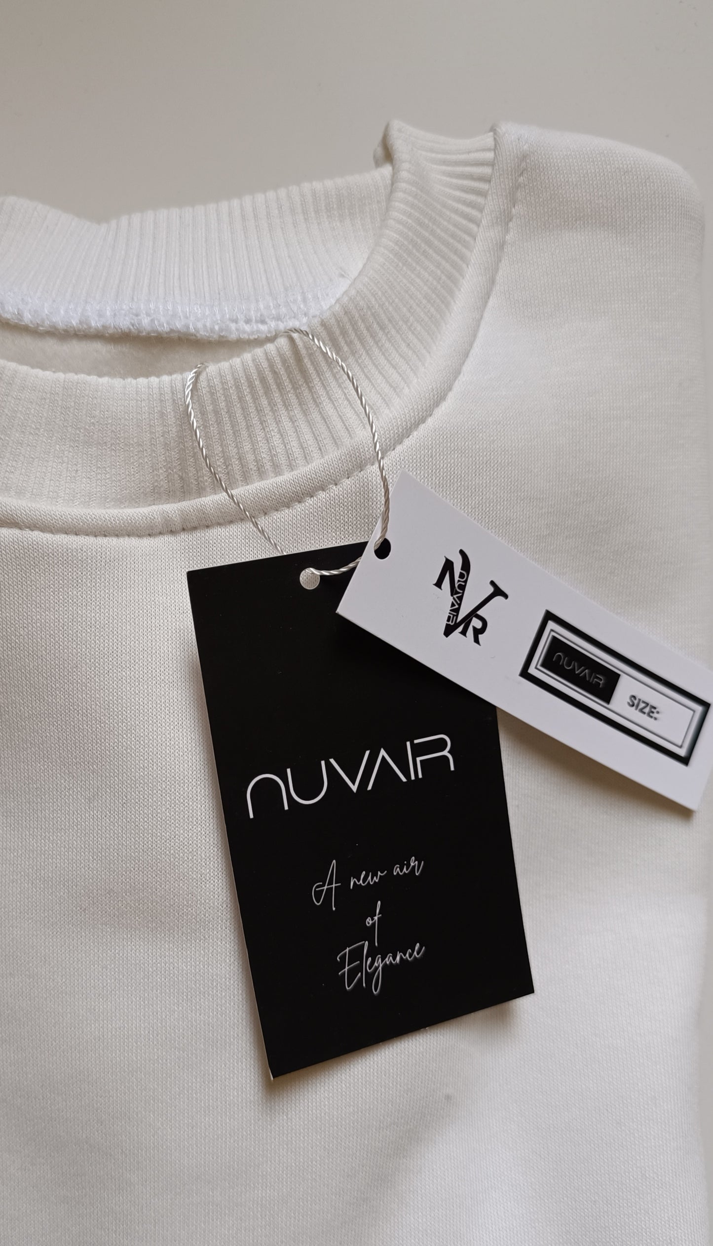 nuvair Dynasty White Crew Neck Oversized