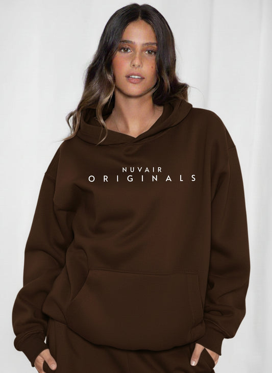 Just A Girl Brown Oversized Hoodie