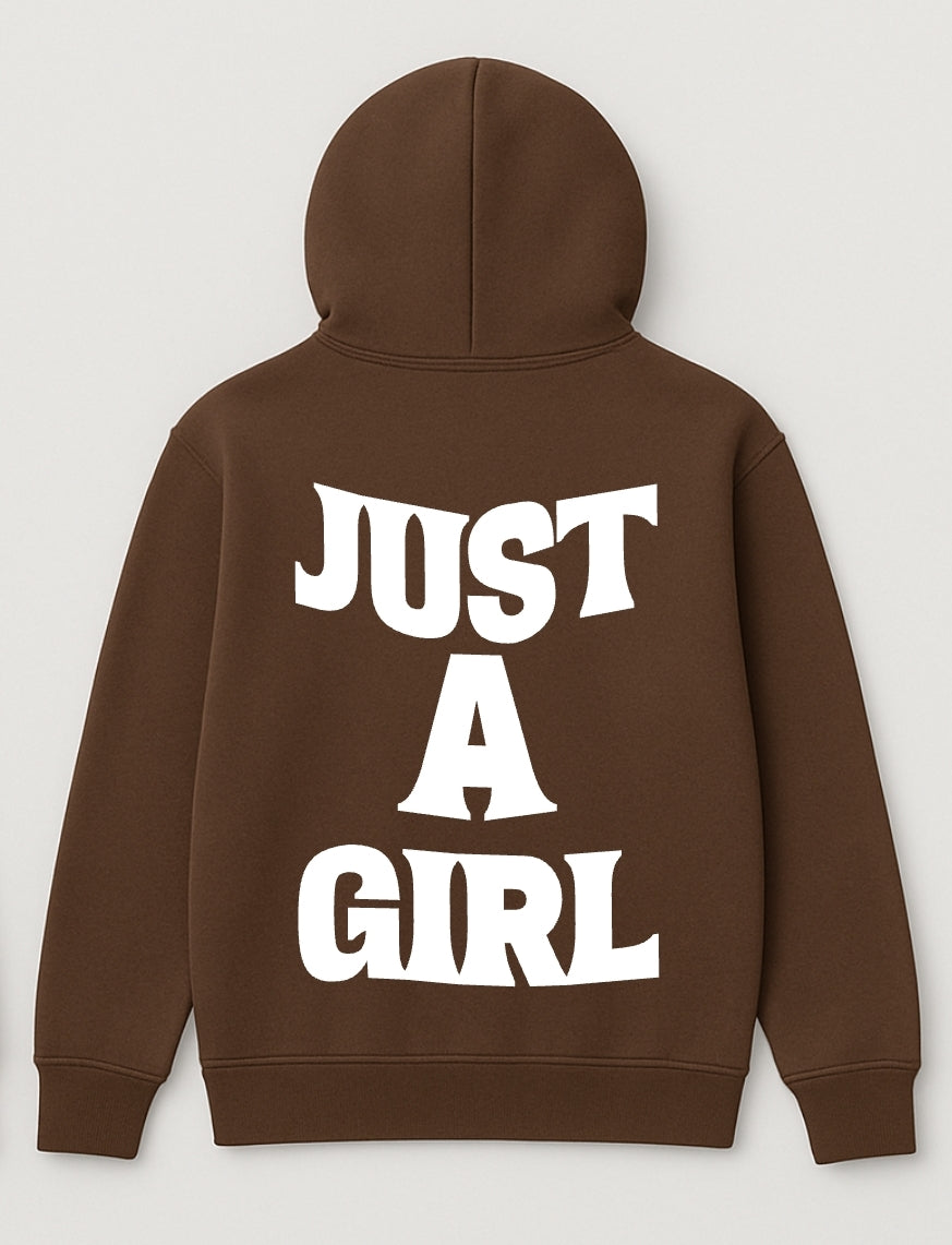 Just A Girl Brown Oversized Hoodie
