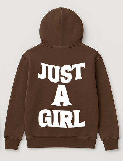 Just A Girl Brown Oversized Hoodie
