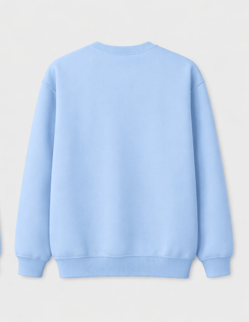 Basic nuvair Baby Blue Crew Neck Oversized