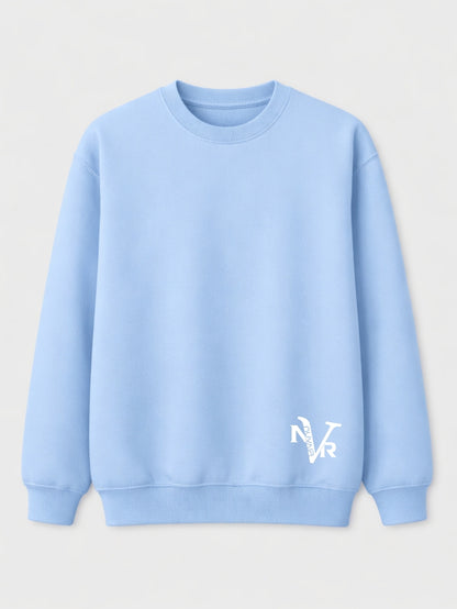 Basic nuvair Baby Blue Crew Neck Oversized